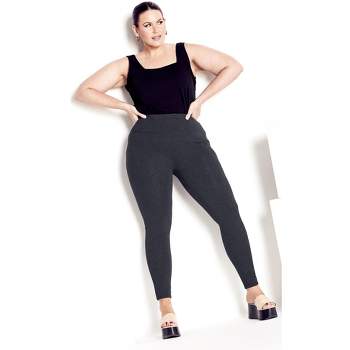 Women's Plus Size Supima® High Rise Legging Charcoal - petite | AVENUE LEISURE