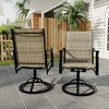 Patio Swivel Dining Chairs Textilene High Back Set of 2, All Weather Patio Chair with Padded Textilene, Outdoor Swivel Rocker Chair for Lawn - 2 of 4