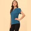 INSPIRE CHIC Women's Cutout Round Neck Cap Sleeve Casual Top - 3 of 4