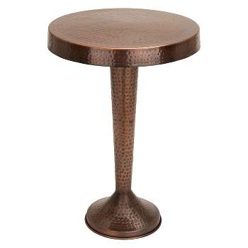 Metal Round Accent Table Tapered Pole Frame - Olivia & May