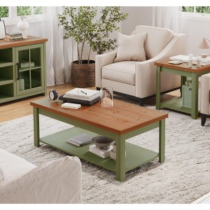 NicBex Retro Style 48"Rectangle Coffee Table with Storage Shelf,Simple Tea Table,Center Table for Living Room - 1 of 4