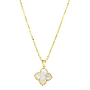 Adornia 14k Gold Plated Flower Mother of Pearl Necklace - 1 of 4