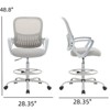 FONTOI Task and Office Chairs, Office Chair with Fixed Armrests and Adjustable Foot Ring, Swivel Task Chair for Office, Gray, 28.35"*48.8"*28.35" - 2 of 4