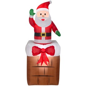 Gemmy Animated Christmas Inflatable Santa in Chimney, 5 ft Tall, Multi - 1 of 4