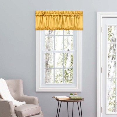 Yellow Textured Fabric Balloon Valance with Rod Pocket