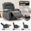 Manual Recliner Chair,Wide Overstuffed Breathable Fabric Lounge Chair with Pull Tab,3 Angle Modes,2 Cup Holders,Side Pockets,Single Sofa Living Room - 3 of 4
