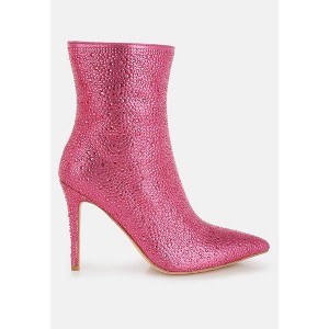 Anun Rhinestones Embellished High Ankle Boots - 1 of 4