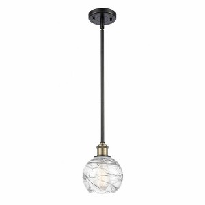 Athens Deco Swirl - 1 Light Stem Hung Mini Pendant In Industrial Style-8 Inches Tall and 6 Inches Wide - 1 of 1