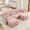 GDFStudio Elinor Chenille Upholstered Tufted Cushion Backrest Sectional Sofa with Ottoman - 2 of 4