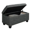 Breighton Home Designs4Comfort 7th Avenue Storage Ottoman Light Charcoal Gray Fabric - 4 of 4