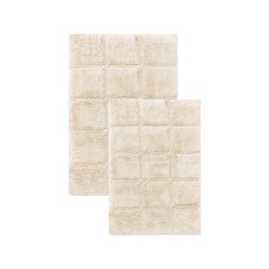 Non-Slip Machine Washable Solid Cotton 2 Piece Bathroom Rug Set by Blue Nile Mills - 1 of 4