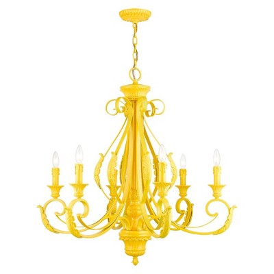 Livex Lighting Valencia 6 - Light Chandelier in  Shiny Yellow