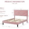 Bed Frame, Upholstered Platform Bed with Button Tufted Headboard, Sturdy Wooden Slats Support, No Box Spring Needed, Noise Free & Easy Assembly - 2 of 4