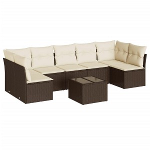 vidaXL Garden Sofa Set Brown - 1 of 4