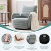 360° Swivel Leisure Chair, Boucle Fabric Striped Armchair with Metal Base, Modern Accent Chair Single Sofa - ModernLuxe - 4 of 4