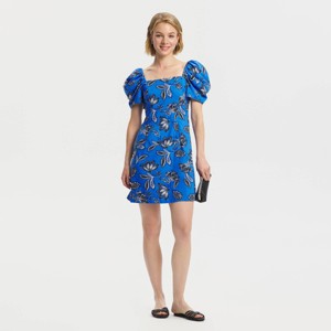 Vestido mini babydoll de manga corta abullonada de mujer - A New Day™