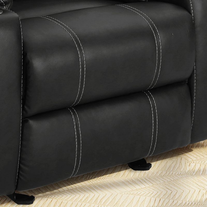 Sarina Traditional Leather Recliner with Steel Cup Holders Black - Christopher Knight Home, 6 of 8