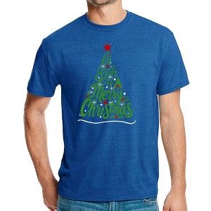 LA Pop Art We Wish You A Merry Christmas - Men's Premium Blend Word Art T-Shirt - 1 of 4
