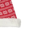 Northlight 17" Red and White Nordic Snowflake and Striped Santa Hat With Pom Pom - 2 of 3