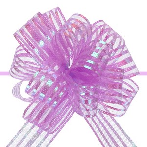 Unique Bargains Bright Metallic Gift Wrapping Large Pull Bow Ribbon for Wedding 5 Pcs - 1 of 4