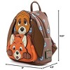 Loungefly Disney Fox and Hound Brown Mini Faux Leather Backpack with Pockets - 2 of 4