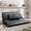 Oris 43.3" W PU Adjustable Folding Futon Sofa Video Gaming Sofa with Two Pillows Multifunctional Bean Bag Chair/Sofa-Maison Boucle - 2 of 4