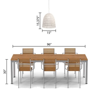 16" Imara Farmhouse Bowl Pendant Light with White Hemp Shade