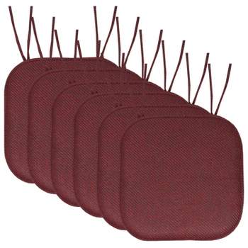 Herringbone Stitch Memory Foam Non-Slip 16" x 16" Chair Cushion Pad with Ties by Sweet Home Collection™
