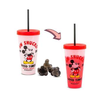 Silver Buffalo Disney Classic Mickey Mouse "Aw Shucks" Color-Changing Plastic Tumbler