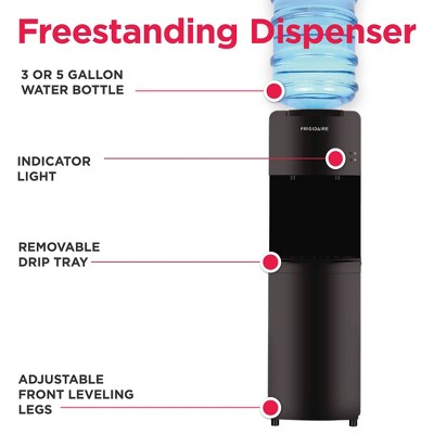 Frigidaire Black Top-Loading Hot and Cold Water Dispenser