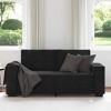 vidaXL 2-Seater Sofa - Black Velvet Couch Chair with Wide Armrests, Wooden/Metal Frame, for Living Room/Office - 71" x 31" x 33" - 2 of 4