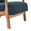 APRILSOUL 32.25"Scandinavian Solid Wood Lounge Chair Ribbed Corduroy Armchair with Lumbar Support - 3 of 4