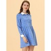 INSPIRE CHIC Women's Plaid Long Sleeve Button Contrast Point Collar Shirt Dress - 3 of 4