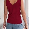 Women's V Neck Sleeveless Tank Tops Sweater Vest Crochet Hollow Out Summer Causal Knitted Top - 4 of 4