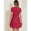 Allegra K Women's Printed Summer Casual Square Neck Short Sleeve Fit and Flare Dress - 4 of 4