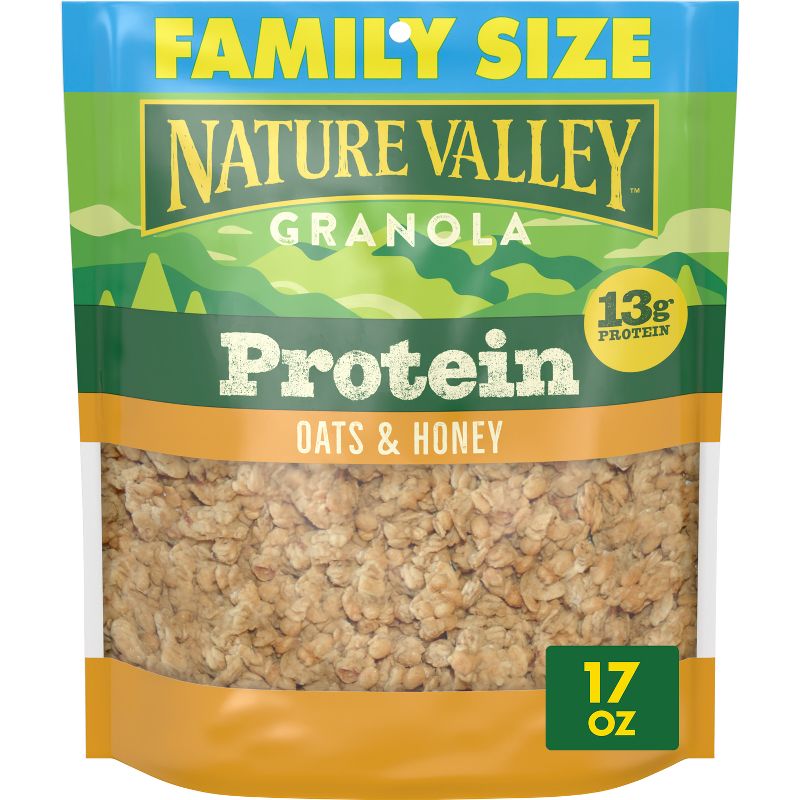 Nature Valley Protein Granola Oats &#38; Honey Family Size Cereal - 17oz, 1 of 12