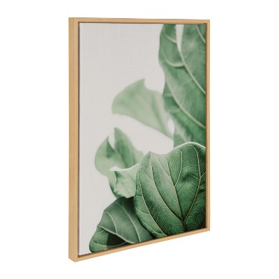 Sylvie Plant Study Green Leaves Framed Canvas Art