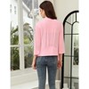 Coolmee Women's Casual 3/4 Sleeve Tie Open Front Cardigans Sheer Draped Ruffles Cardigan - 4 of 4