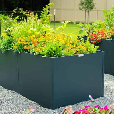 Midnight Blue 32" Tall Modern Metal Raised Garden Bed