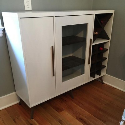 Pietro Finished Wine Cabinet White brown Baxtonstudio Target