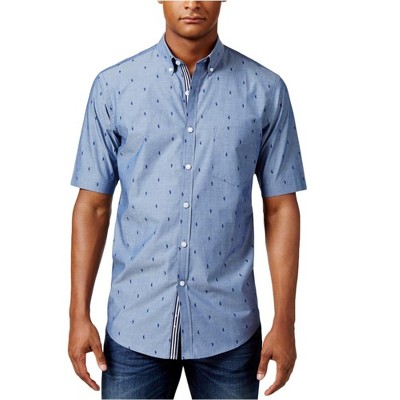 Club Room Mens Contrast Printed Button Up Shirt