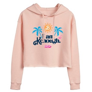 Women's - Barbie - I Am Kenough Palm Trees Cropped Graphic Hoodie - 1 of 2