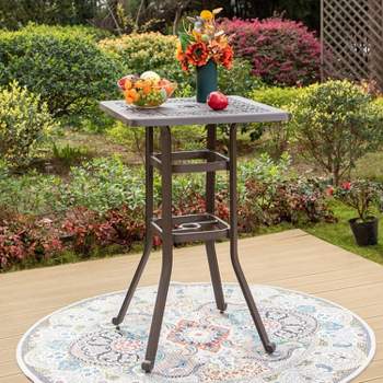 Outdoor Cast Aluminum Square Bistro Table - Captiva Designs