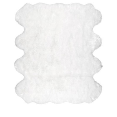 6'x7' Rectangle Loomed Solid Acrylic Area Rug White - nuLOOM