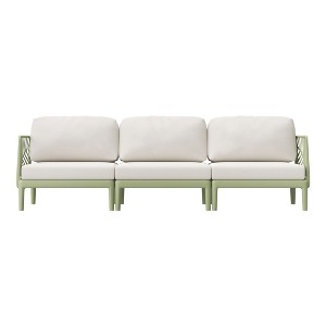 WestinTrends Playa Modern Polypropylene Resin 3 Seat Outdoor Patio Sofa, Green - 1 of 4