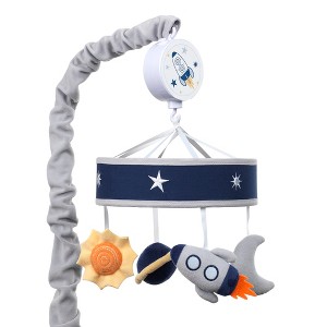 Lambs & Ivy Milky Way Musical Baby Crib Mobile - Blue/Navy/Gray Space Theme - 1 of 4