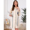 INSPIRE CHIC Women's Pajama Shirts Button Down Long Sleeve V-Neck Pajama Dress with Pocket - 3 of 4