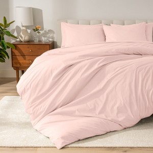 100% Organic Cotton Percale Duvet Cover and Sham Set by Bare Home - 1 of 4