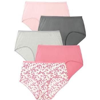 Comfort Choice Women's Plus Size Stretch Cotton Brief 5-pack, 14 - Tulip  Pack : Target