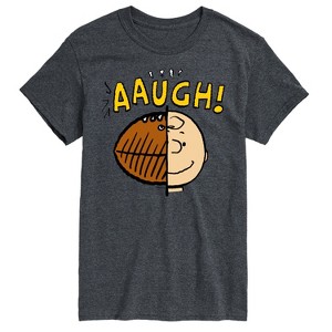 Men's - Peanuts - C Brown Half Football Head Short Sleeve Graphic T-Shirt - 1 of 4